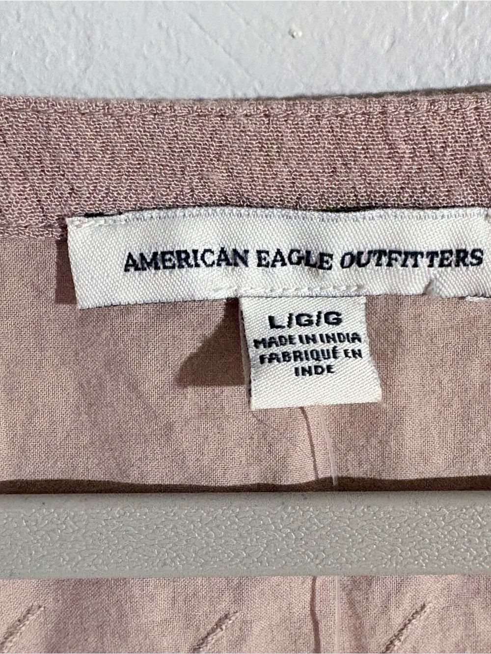 American Eagle Mauve Flowy Boho Eyelet Button-Front Blouse - Picture 5 of 6